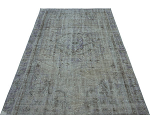 Blue Over Dyed Vintage Rug 4'9'' x 8'9'' ft 146 x 266 cm