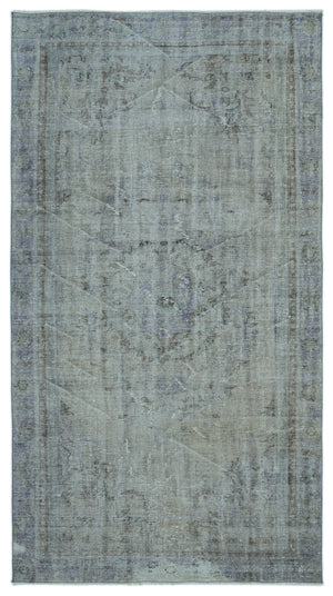Blue Over Dyed Vintage Rug 4'9'' x 8'9'' ft 146 x 266 cm