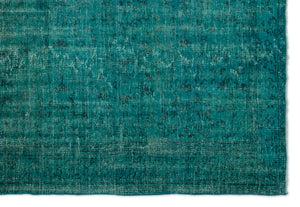Turquoise Over Dyed Vintage Rug 5'11'' x 8'6'' ft 180 x 260 cm