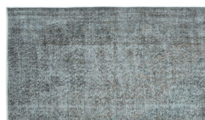 Blue Over Dyed Vintage Rug 5'5'' x 9'4'' ft 165 x 285 cm