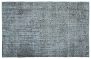 Blue Over Dyed Vintage Rug 5'9'' x 8'10'' ft 175 x 270 cm