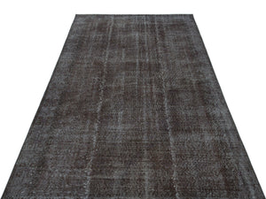 Gray Over Dyed Vintage Rug 4'12'' x 9'0'' ft 152 x 275 cm