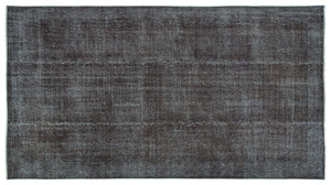 Gray Over Dyed Vintage Rug 4'12'' x 9'0'' ft 152 x 275 cm