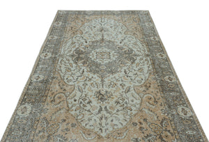Beige Over Dyed Vintage Rug 5'8'' x 9'5'' ft 172 x 288 cm