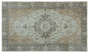 Beige Over Dyed Vintage Rug 5'8'' x 9'5'' ft 172 x 288 cm