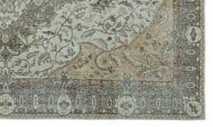 Beige Over Dyed Vintage Rug 5'8'' x 9'5'' ft 172 x 288 cm