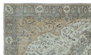 Beige Over Dyed Vintage Rug 5'8'' x 9'5'' ft 172 x 288 cm