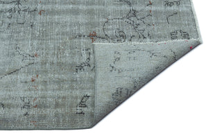 Gray Over Dyed Vintage Rug 5'8'' x 9'7'' ft 173 x 291 cm