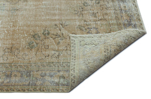 Beige Over Dyed Vintage Rug 5'8'' x 9'7'' ft 172 x 292 cm