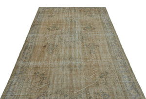 Beige Over Dyed Vintage Rug 5'8'' x 9'7'' ft 172 x 292 cm