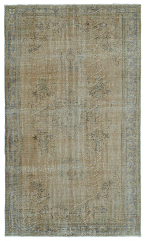 Beige Over Dyed Vintage Rug 5'8'' x 9'7'' ft 172 x 292 cm
