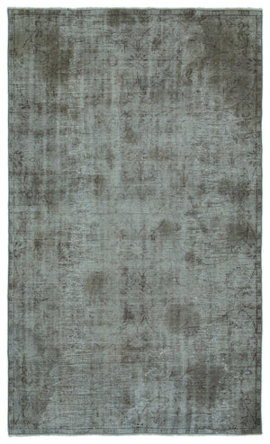 Gray Over Dyed Vintage Rug 5'5'' x 8'12'' ft 166 x 274 cm