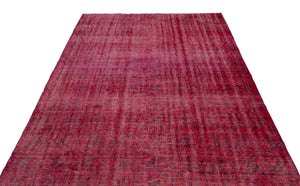 Red Over Dyed Vintage Rug 5'12'' x 8'7'' ft 182 x 261 cm