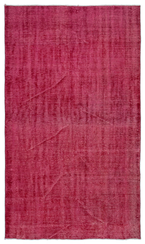 Red Over Dyed Vintage Rug 5'3'' x 9'0'' ft 161 x 275 cm