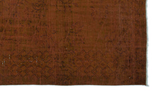 Brown Over Dyed Vintage Rug 5'1'' x 8'10'' ft 155 x 268 cm