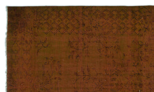 Brown Over Dyed Vintage Rug 5'1'' x 8'10'' ft 155 x 268 cm