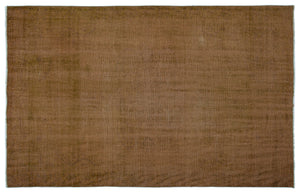 Brown Over Dyed Vintage Rug 5'6'' x 8'7'' ft 168 x 262 cm