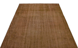 Brown Over Dyed Vintage Rug 5'6'' x 8'7'' ft 168 x 262 cm