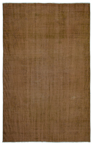 Brown Over Dyed Vintage Rug 5'6'' x 8'7'' ft 168 x 262 cm