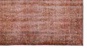 Brown Over Dyed Vintage Rug 4'6'' x 8'0'' ft 137 x 244 cm