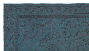 Blue Over Dyed Vintage Rug 4'9'' x 8'10'' ft 146 x 268 cm
