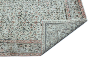 Gray Over Dyed Vintage Rug 5'0'' x 8'9'' ft 153 x 267 cm