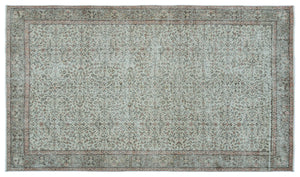 Gray Over Dyed Vintage Rug 5'0'' x 8'9'' ft 153 x 267 cm