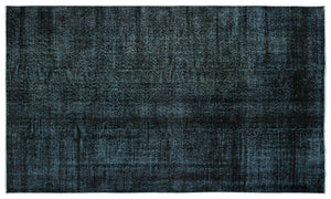 Black Over Dyed Vintage Rug 5'8'' x 9'8'' ft 172 x 295 cm