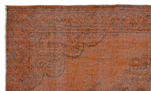 Orange Over Dyed Vintage Rug 5'9'' x 9'9'' ft 176 x 298 cm