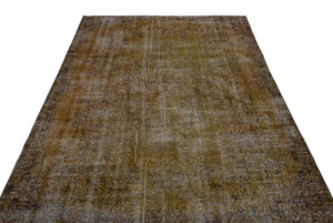 Brown Over Dyed Vintage Rug 5'9'' x 8'10'' ft 175 x 268 cm