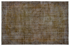 Brown Over Dyed Vintage Rug 5'9'' x 8'10'' ft 175 x 268 cm