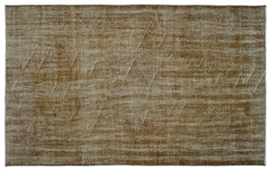 Brown Over Dyed Vintage Rug 5'10'' x 9'8'' ft 177 x 294 cm