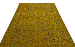 Yellow Over Dyed Vintage Rug 6'0'' x 8'8'' ft 184 x 265 cm