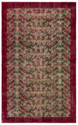 Naturel Over Dyed Vintage Rug 5'5'' x 8'6'' ft 164 x 258 cm
