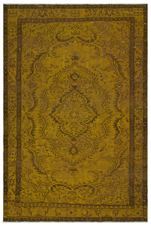 Yellow Over Dyed Vintage Rug 5'9'' x 8'6'' ft 175 x 258 cm