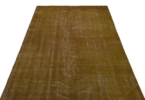 Brown Over Dyed Vintage Rug 5'1'' x 8'6'' ft 155 x 260 cm