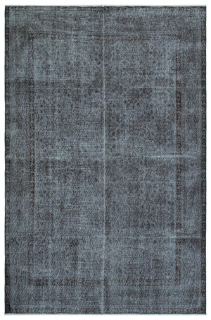 Gray Over Dyed Vintage Rug 5'12'' x 9'4'' ft 182 x 284 cm