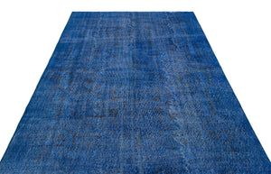 Blue Over Dyed Vintage Rug 6'0'' x 9'3'' ft 184 x 282 cm