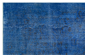 Blue Over Dyed Vintage Rug 6'0'' x 9'3'' ft 184 x 282 cm