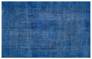 Blue Over Dyed Vintage Rug 6'0'' x 9'3'' ft 184 x 282 cm