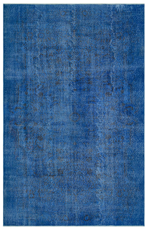 Blue Over Dyed Vintage Rug 6'0'' x 9'3'' ft 184 x 282 cm