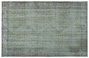 Blue Over Dyed Vintage Rug 5'9'' x 8'10'' ft 176 x 270 cm