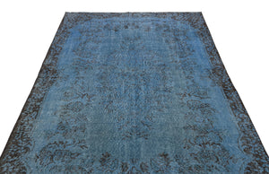 Blue Over Dyed Vintage Rug 5'9'' x 8'11'' ft 174 x 273 cm