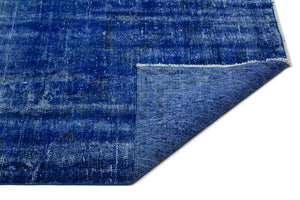 Blue Over Dyed Vintage Rug 5'5'' x 8'10'' ft 165 x 270 cm