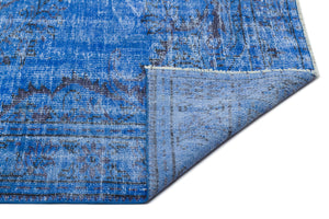 Blue Over Dyed Vintage Rug 6'3'' x 8'10'' ft 190 x 270 cm