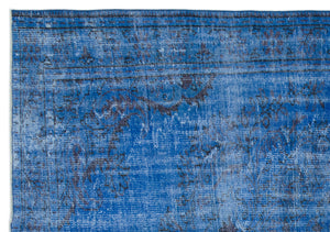 Blue Over Dyed Vintage Rug 6'3'' x 8'10'' ft 190 x 270 cm