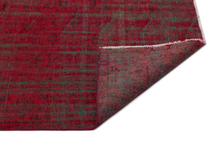 Red Over Dyed Vintage Rug 5'10'' x 9'1'' ft 177 x 277 cm
