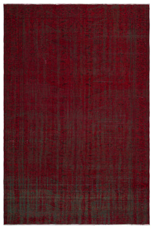 Red Over Dyed Vintage Rug 5'10'' x 9'1'' ft 177 x 277 cm