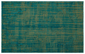 Turquoise Over Dyed Vintage Rug 6'0'' x 9'5'' ft 183 x 288 cm