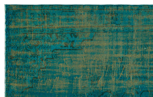 Turquoise Over Dyed Vintage Rug 6'0'' x 9'5'' ft 183 x 288 cm